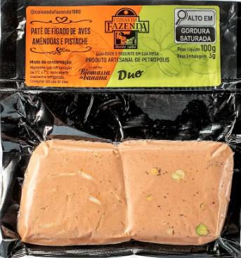 Patê Coisas da Fazenda Figado de Frango Duo 100g Pistache/Amêndoas