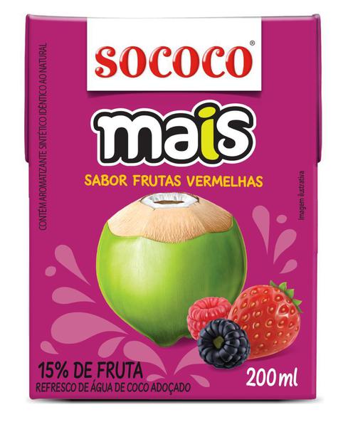 AGUA COCO FRUTAS VERMELHAS SOCOCO 200ML 24