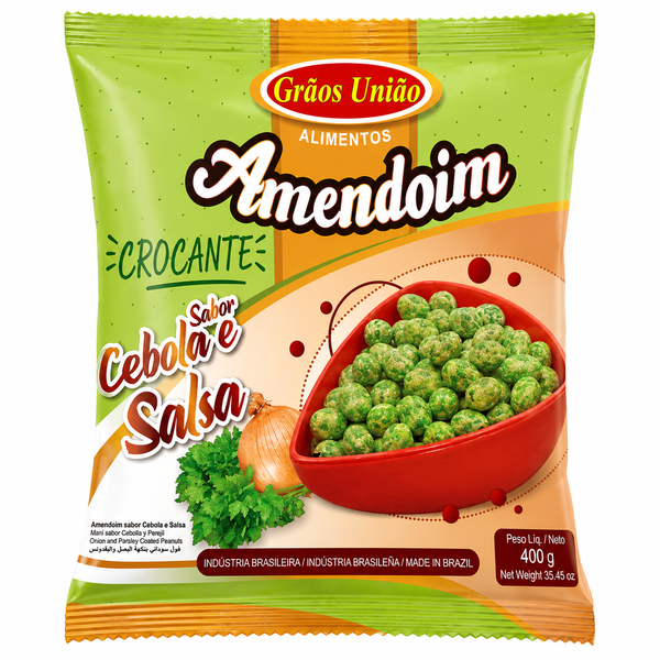 AMENDOIM CROCANTE CEBOLA SALSA GRAOS UNIAO  400G 2