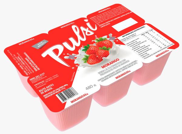 BEB LACTEA FERMENTADA MORANGO PULSI 480G