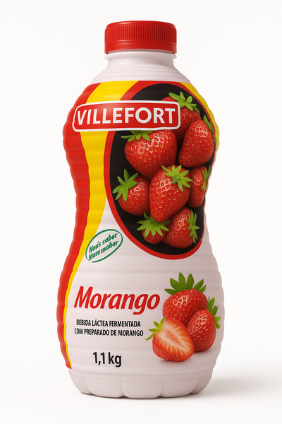 BEBIDA LACTEA FERMENTADA MORANGO VILLEFORT  1,1KG