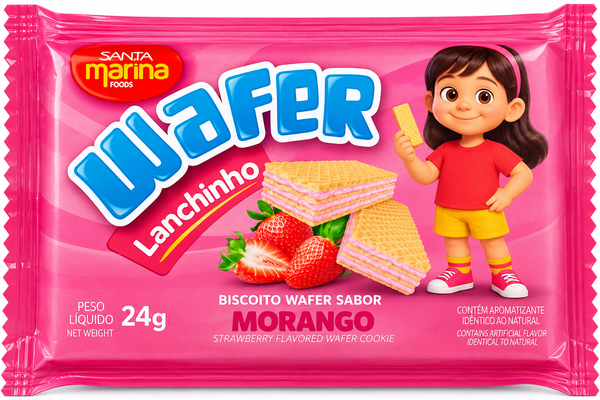 BISC WAFER MORANGO LANCHINHO SANTA MARINA 24G 135