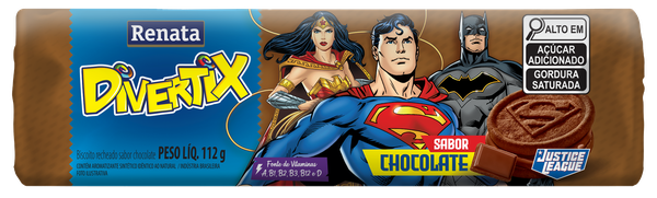 BISCOITO RECH SABOR CHOCOLATE DIVERTIX  112G