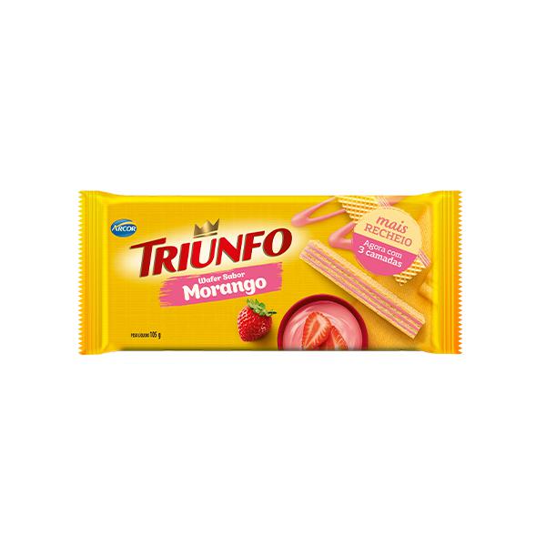 BISCOITO WAFER TRIUNFO MORANGO ARCOR 105G 48