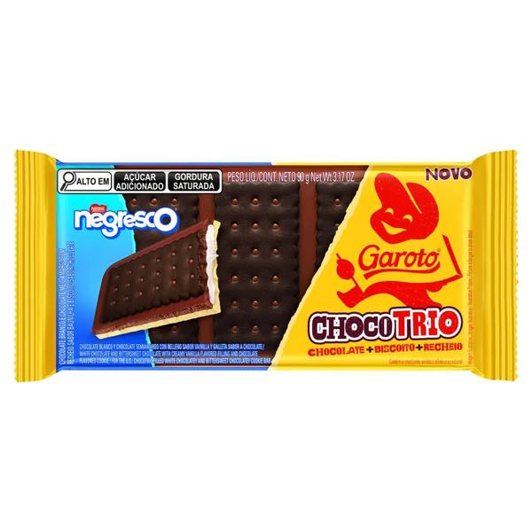 CHOCOLATE C/ BISCOITO TRIO NEGRESCO 90G 48