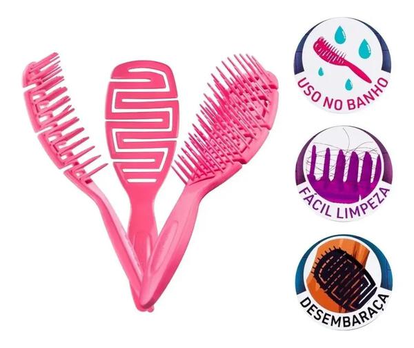 ESCOVA DE CABELO ANTI-QUEBRA DTANGER MAGICA CORES