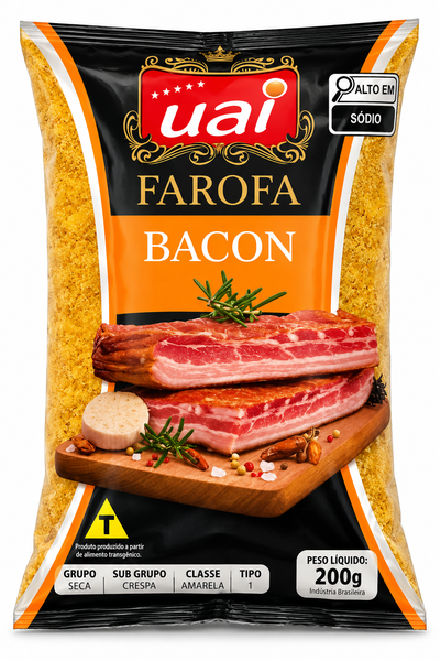 FAROFA TEMPERADA BACON UAI 200G 48