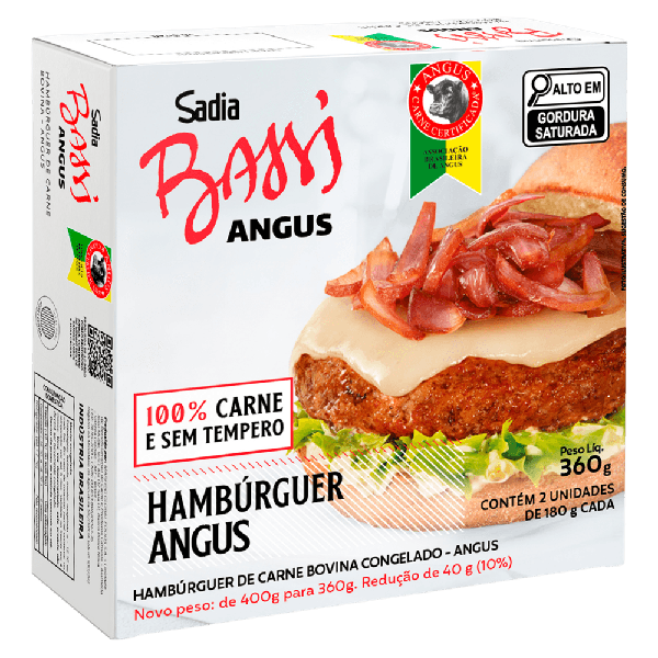 HAMBURGUER BOVINO ANGUS SADIA 360G 12