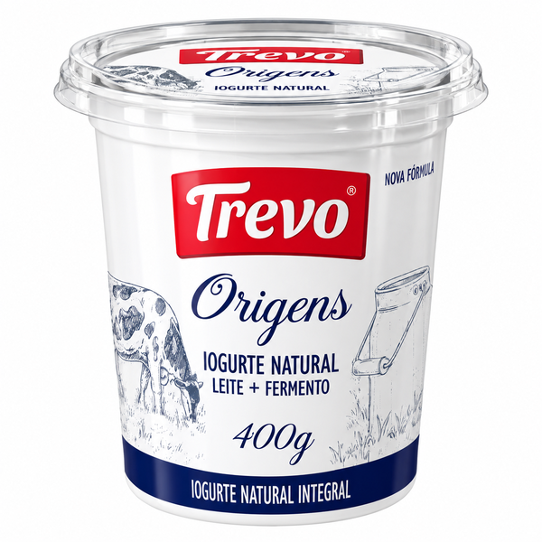 IOGURTE INTEGRAL ORIGENS TREVO 400G 12