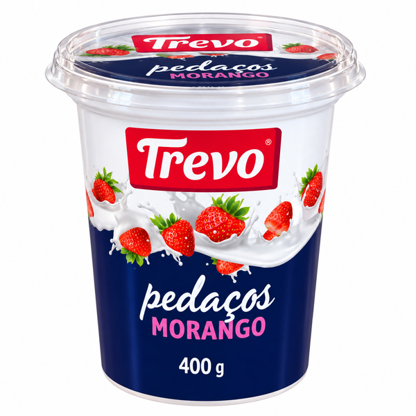 IOGURTE INTEGRAL PEDACOS MORANGO TREVO 400G