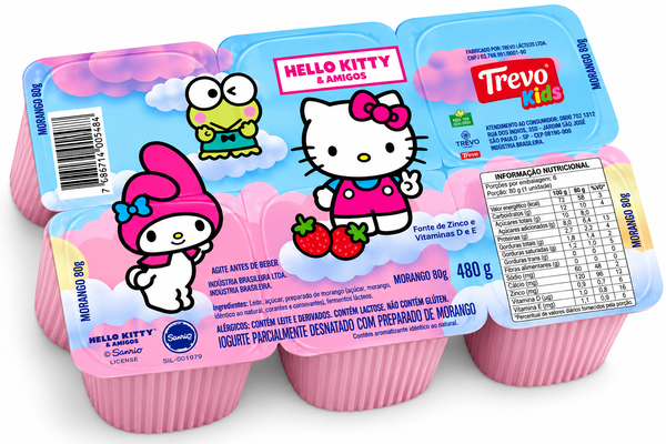 IOGURTE SABOR MORANDO HELLO KITTY KIDS TREVO 480G