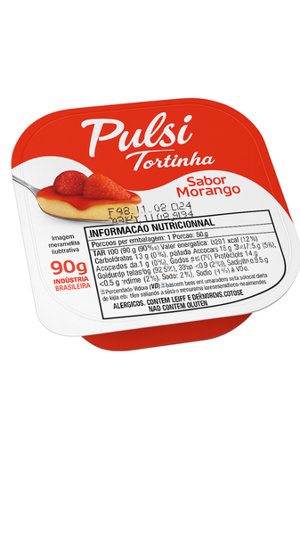 IOGURTE SABOR MORANGO TORTINHA PULSI 90 16