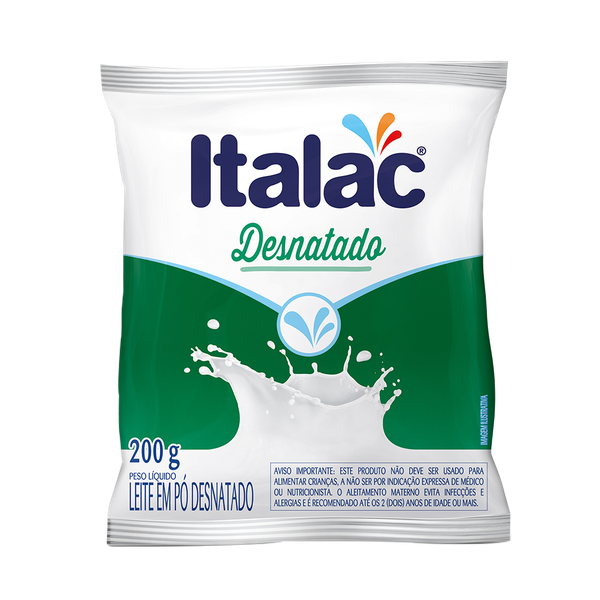LEITE EM PO DESNATADO INSTANTANEO ITALAC 200G 50