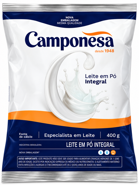 LEITE EM PO INTGRAL CAMPONESA 400G 25
