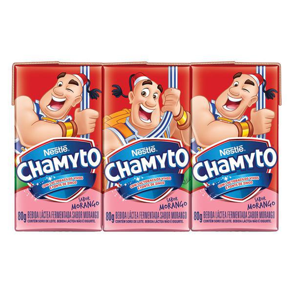 LEITE FERMENTADO SABOR MORANGO CHAMYTO 80G