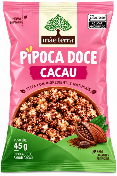 PIPOCA DOCE CACAU ORGANICO MAE TERRA 45G 18