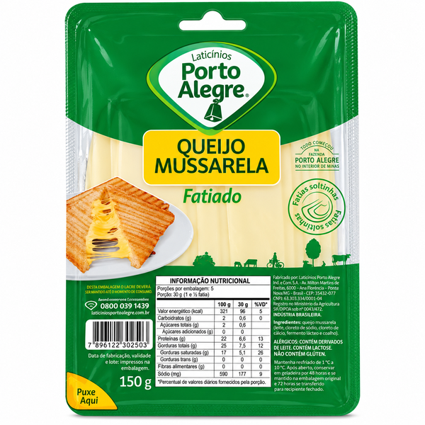 QUEIJO MUSSARELA FAT PORTO ALEGRE 150G