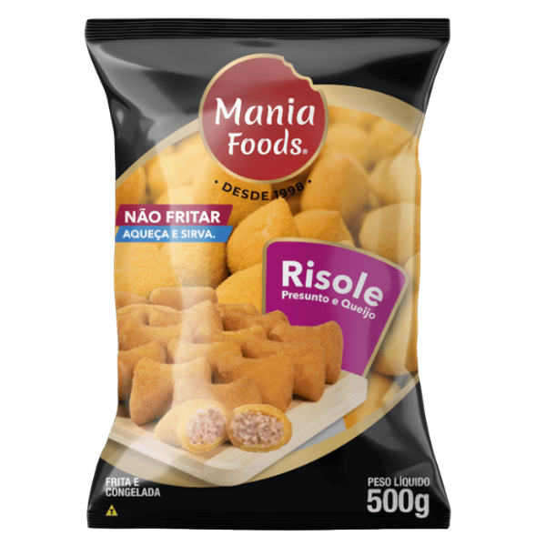 RISOLE PRESUNTO E QUEIJO MANIA FOODS 500G