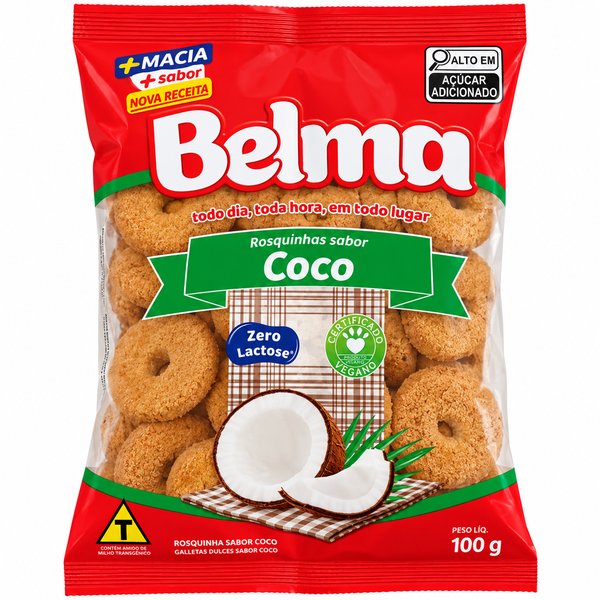 ROSQUINHA SABOR COCO BELMA 100G
