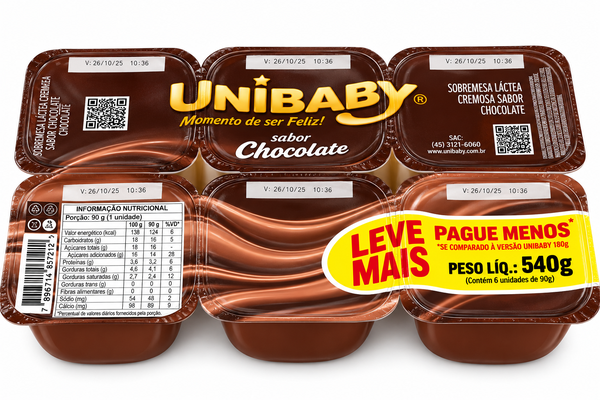 SOBREMESA LACTEA SABOR CHOCOLATE BDJ UNIBABY 540G