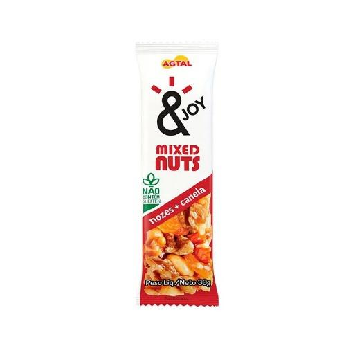 BARRA AGTAL&JOY MIXED NUTS NÓZES CANELA 30G