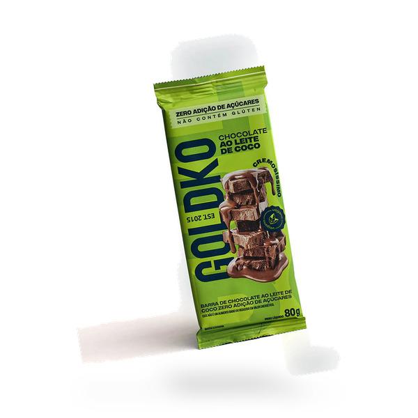 BARRA DE CHOCOLATE AO LEITE COCO VEGANO GOLDKO 80G