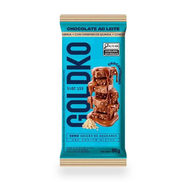BARRA DE CHOCOLATE AO LEITE CRISPY QUINOA GOLDKO 80G