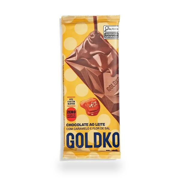 BARRA DE CHOCOLATE AO LT CARAMELO FLOR DE SAL GOLDKO 80G