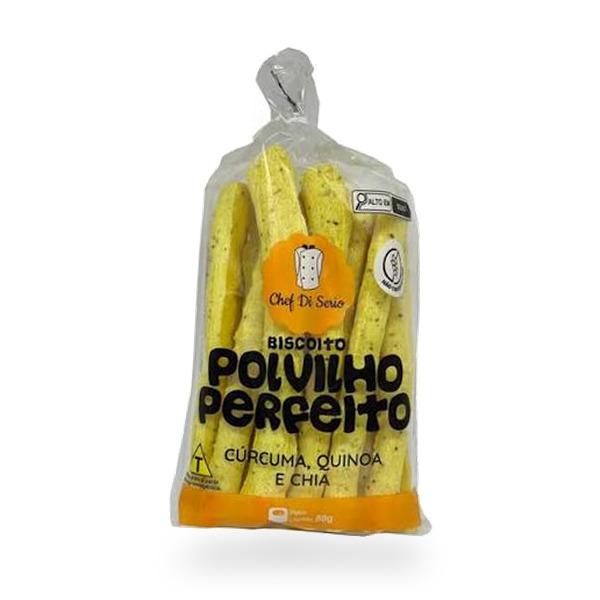BISCOITO DE POLVILHO CURCUMA/QUINOA/ CHIA CHEF DI SERIO 80G