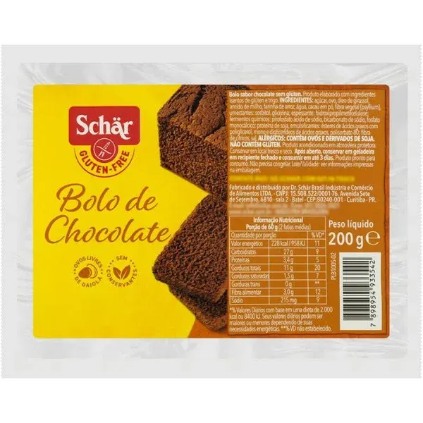 BOLO CHOCOLATE SCHAR 200G