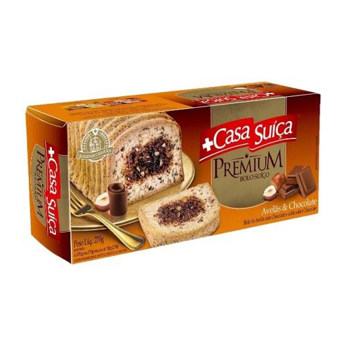 BOLO PREMIUM AVELÃ CHOCOLATE CASA SUÍÇA 270G