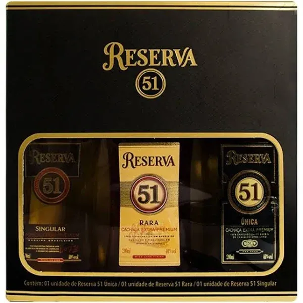 CACHAÇA KIT PIRASSUNUNGA 51 RARA - ÚNICA - SINGULAR