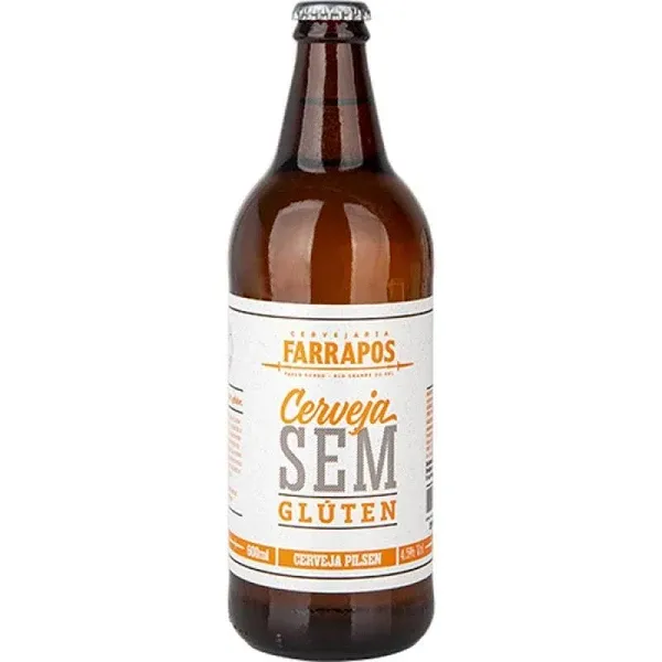 CERVEJA FARRAPOS PILSEN SEM GLÚTEN 600ML