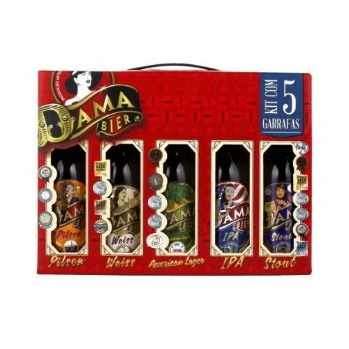 CERVEJA KIT DAMA BIER 5 GARRAFAS 355ML