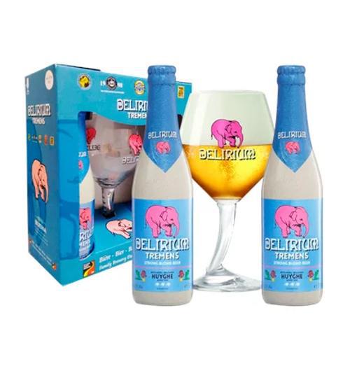 CERVEJA KIT DELIRIUM 330ML 2 GARRAFA 1 TAÇA