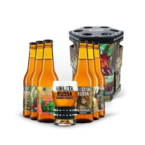 CERVEJA KIT ROLETA RUSSA 1 COPO BRACELETE E 6LT 350ML