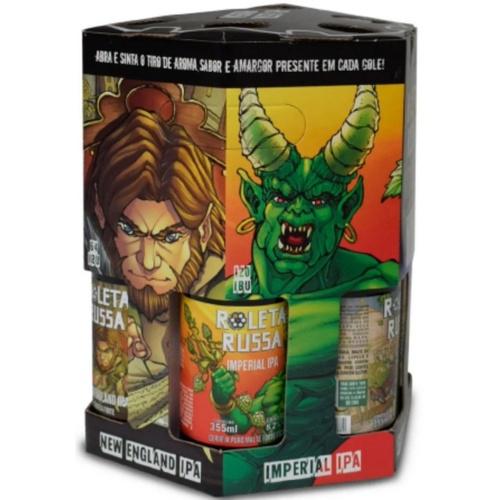 CERVEJA KIT ROLETA RUSSA 6 GARRAFA E 1 COPO 355ML