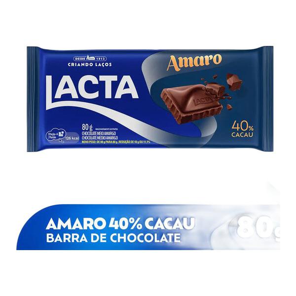 CHOCOLATE AMARO LACTA 80G