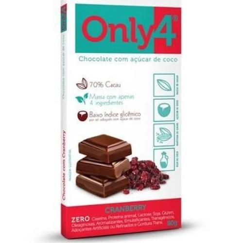 CHOCOLATE CACAU COM CRANBERRY ONLY4 80GR