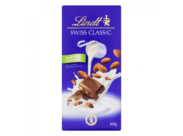 CHOCOLATE LINDT MILK ALMONDS 100GR