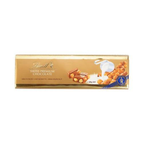 CHOCOLATE LINDT SWISS GOLD BAR HAZELN 300G