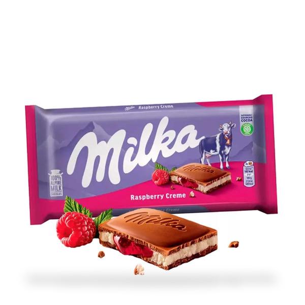 CHOCOLATE MILKA RASPBERRY CREAM 100G