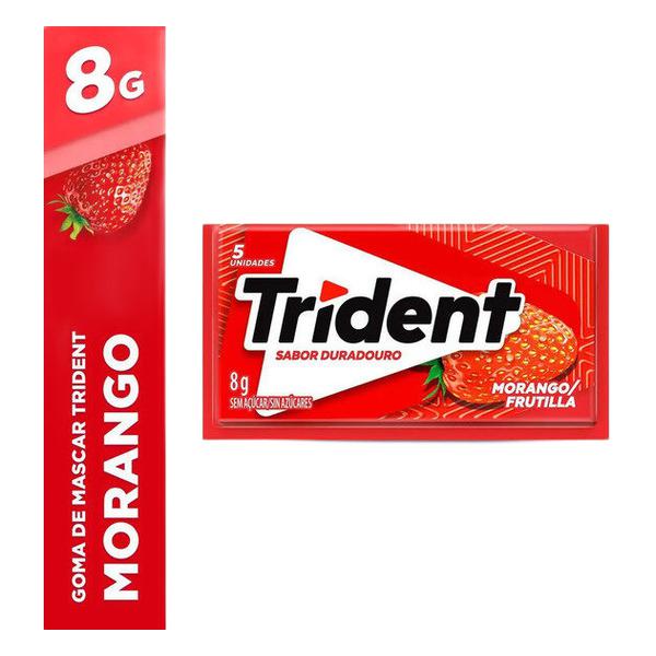 GOMA DE MASCAR MORANGO NACIONAL TRIDENT 8G