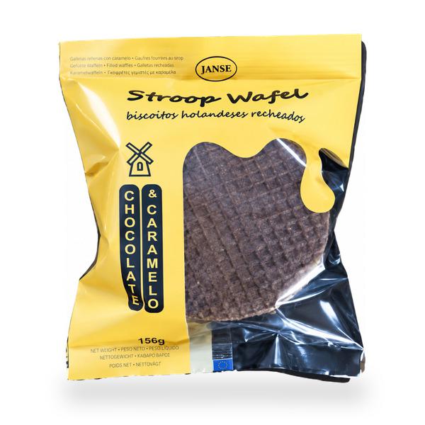 JANSE STROOPWAFER BISCOITO HOLANDES RECH CHOCOLATE CARAMELO 150G
