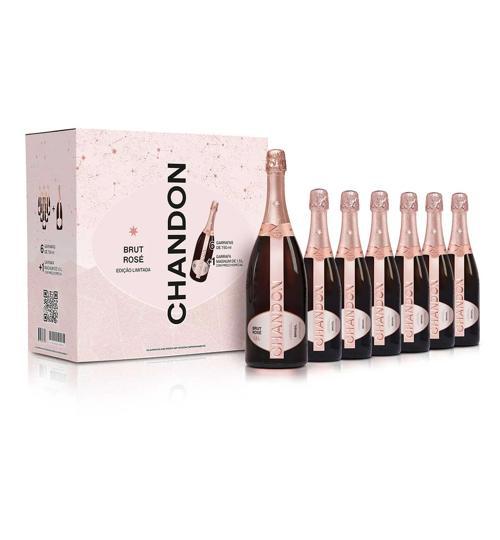 KIT CHAMPAGNE CHANDON BRUT ROSE C 6 750ML + 1 MAGNUN 1,5L