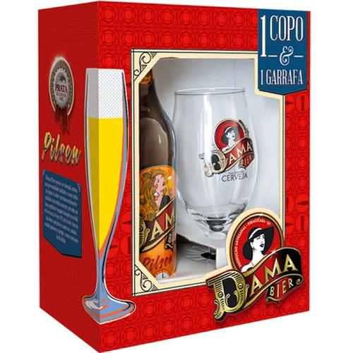 KIT COM COPO CERVEJAS DAMA PILSEN 600ML