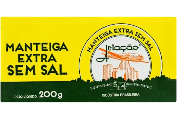 MANTEIGA SEM SAL AVIAÇÃO TABLETE 200G