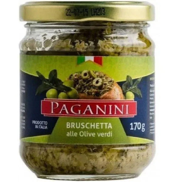 MOLHO PAGANINI BRUSCHETTA AZEITONA VERDE 170G