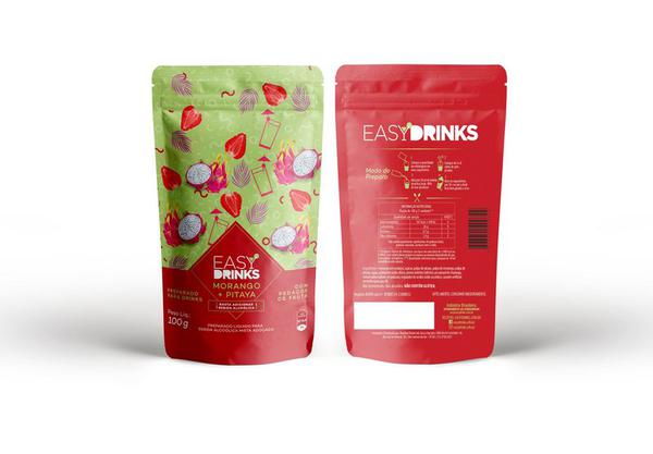 PREPARO DE FRUTAS MORANGO COM PITAYA EASY DRINKS 100G