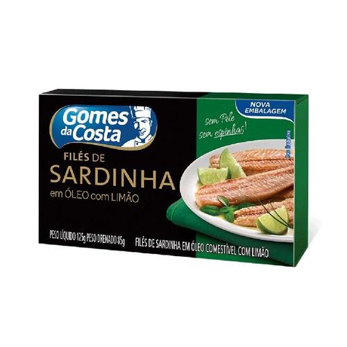SARDINHA FILÉ COM LIMÃO GOMES DA COSTA 125G